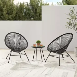 Kirklands Home Outdoor Seating|Metal Wicker Outdoor Chair Black