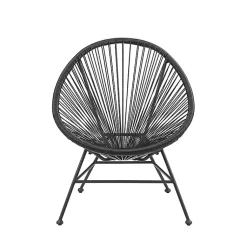 Kirklands Home Outdoor Seating|Metal Wicker Outdoor Chair Black