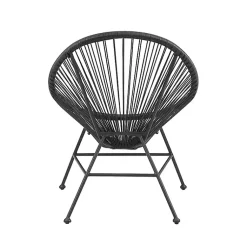 Kirklands Home Outdoor Seating|Metal Wicker Outdoor Chair Black