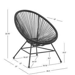Kirklands Home Outdoor Seating|Metal Wicker Outdoor Chair Black