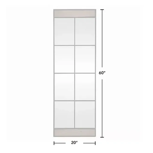 Kirklands Home Decorative Mirrors|Black Metal Window Grid Standing Mirror