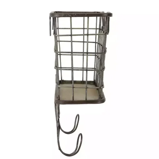 Kirklands Home Wall Storage|Black Metal Wire Mail Wall Pocket