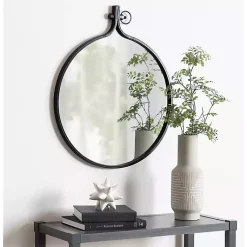 Kirklands Home Decorative Mirrors|Metal Yitro Wall Mirror Black