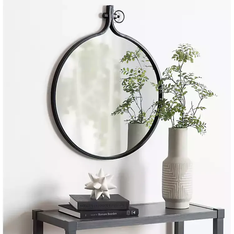 Kirklands Home Decorative Mirrors|Metal Yitro Wall Mirror Black