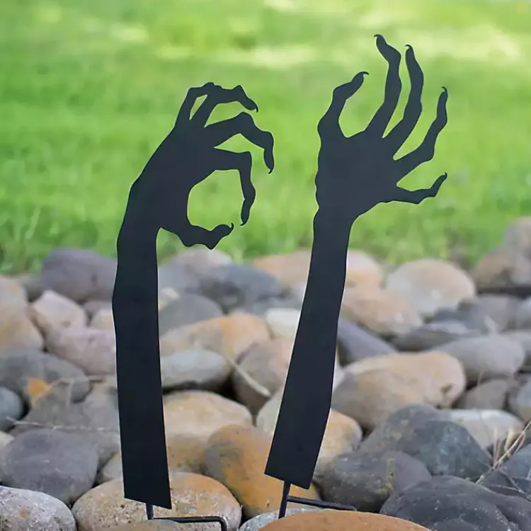 Hot Metal Zombie Halloween Lawn Stakes, Set of 2 Halloween
