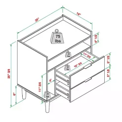 Kirklands Home Nightstands|Modern Frame Wood Nightstand Black