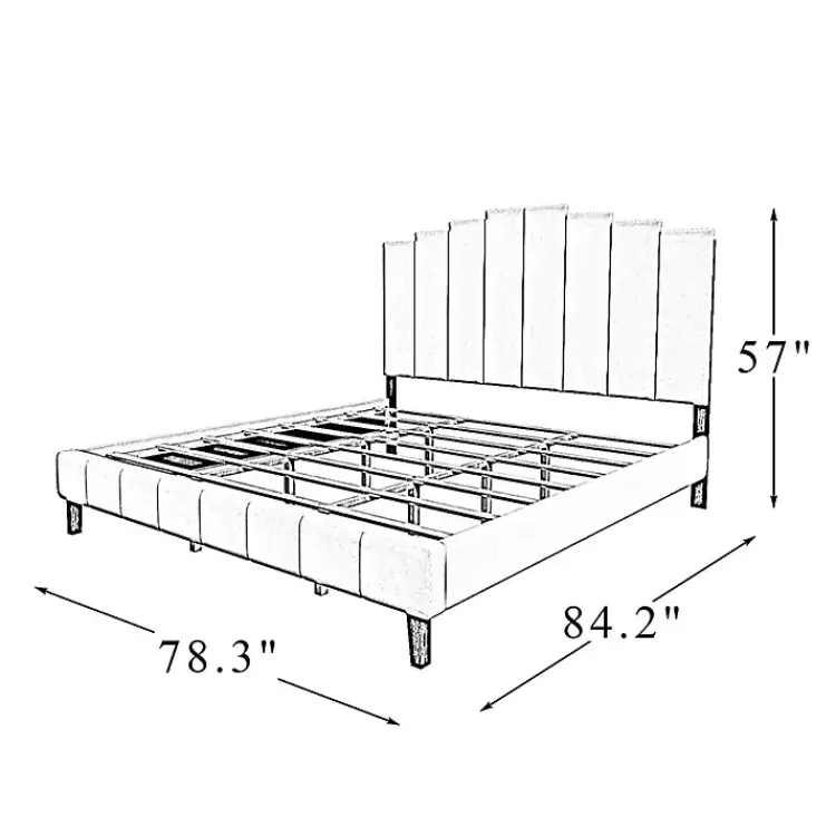 Kirklands Home Beds & Headboards|Modern Tufted Platform King Bed Black