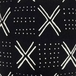 Hot Black Mudcloth Cotton Throw Pillow Pillows