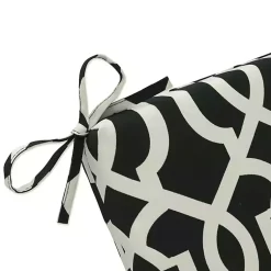 Kirklands Home Outdoor Cushions & Pillows|Black New Geometric Outdoor Chair Cushion