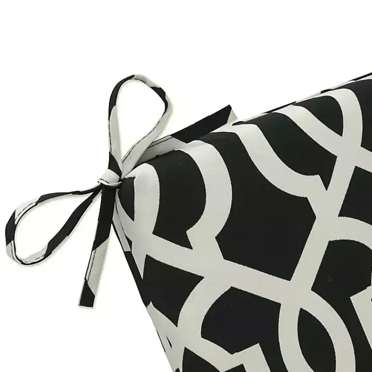 Kirklands Home Outdoor Cushions & Pillows|Black New Geometric Outdoor Chair Cushion