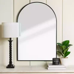 Kirklands Home Framed Mirrors|Nouveau Linear Arch Mirror Black