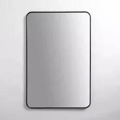 Kirklands Home Framed Mirrors|Nouveau Linear Curved Corner Mirror Black