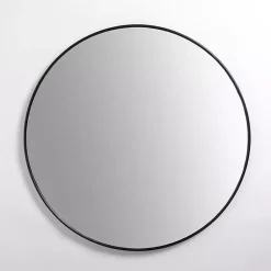 Kirklands Home Framed Mirrors|Nouveau Linear Round Mirror Black