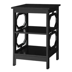 Kirklands Home Accent & End Tables|Octagon 2-Shelf Accent Table Black