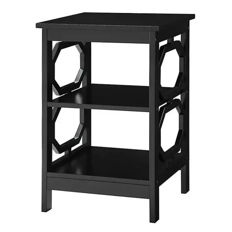 Kirklands Home Accent & End Tables|Octagon 2-Shelf Accent Table Black