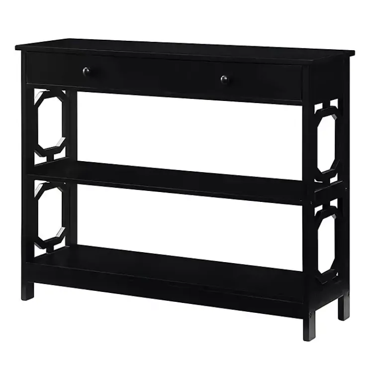 Kirklands Home Console Tables|Octagon 2-Shelf Console Table Black