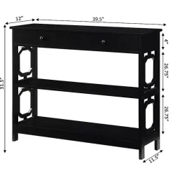 Kirklands Home Console Tables|Octagon 2-Shelf Console Table Black