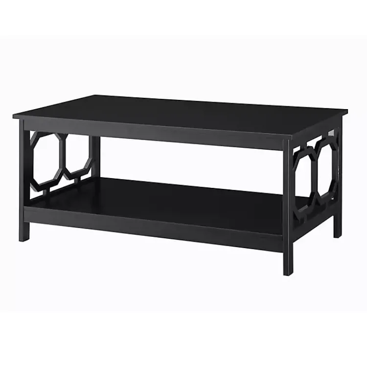 Kirklands Home Coffee Tables|Octagon Single Shelf Coffee Table Black