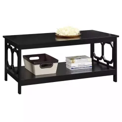 Kirklands Home Coffee Tables|Octagon Single Shelf Coffee Table Black