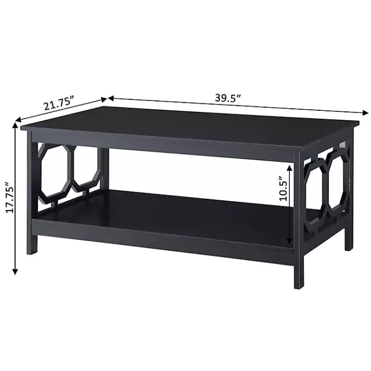 Kirklands Home Coffee Tables|Octagon Single Shelf Coffee Table Black