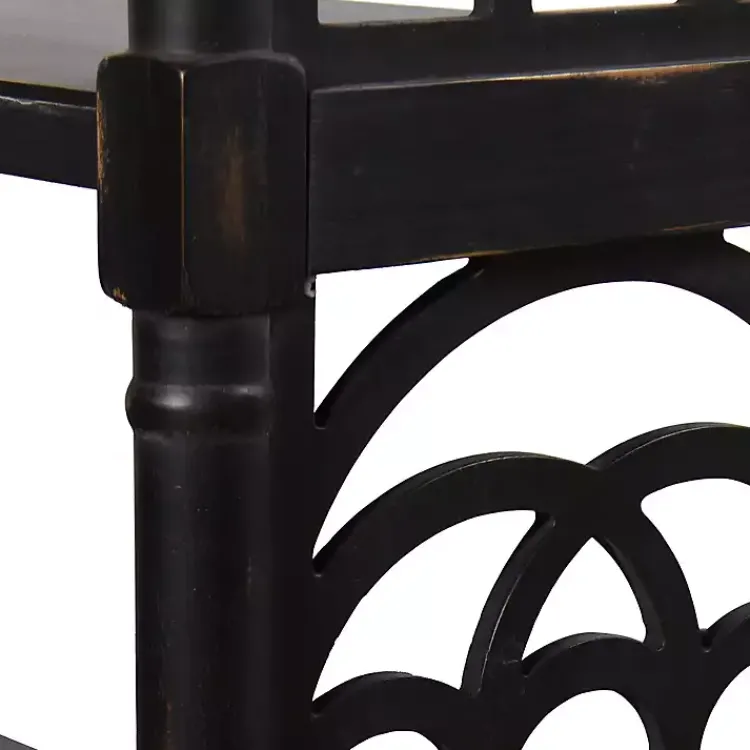 Kirklands Home Entryway Furniture|Open Shelf Cathedral Ends Console Table Black