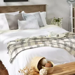 Online Plaid Fringe Throw Blankets & Throws