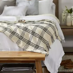 Online Plaid Fringe Throw Blankets & Throws