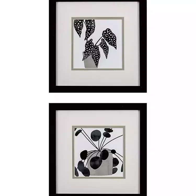 Kirklands Home Framed Art|Black Plantling II Framed Art Prints, Set of 2
