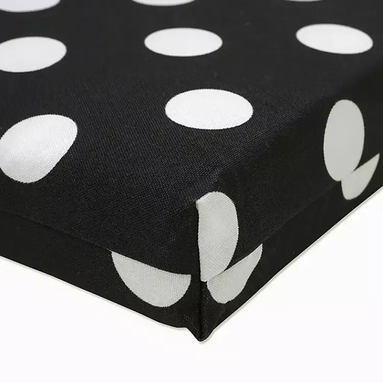 Kirklands Home Outdoor Cushions & Pillows|Polka Dot Outdoor Chaise Cushion Black
