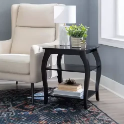 Kirklands Home Accent & End Tables|Prismatic Wood Accent Table Black
