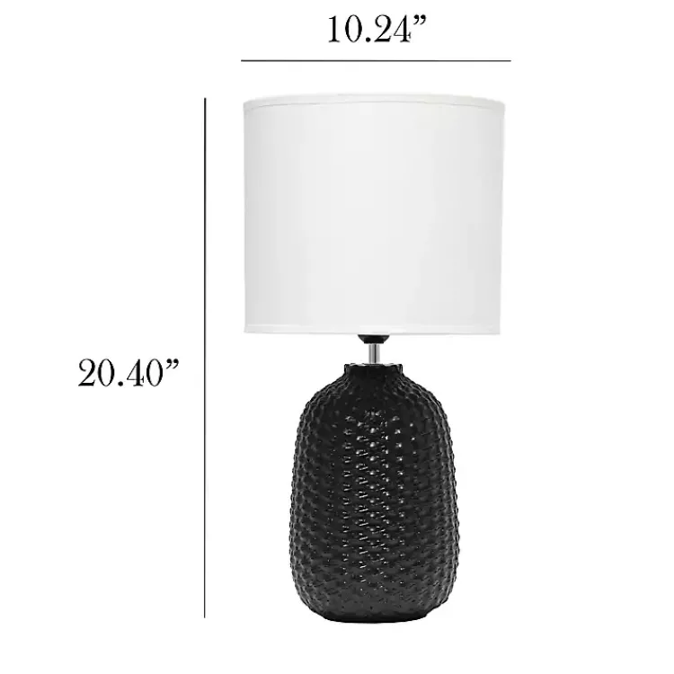 Kirklands Home Table Lamps|Purled Ceramic Table Lamp Black