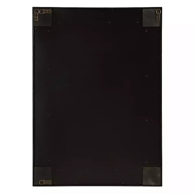 Kirklands Home Decorative Mirrors|Rattan Textured Rectangle Wall Mirror Black