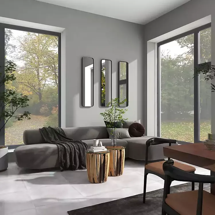 Kirklands Home Framed Mirrors|Rectangle Beveled Wall Mirror Black