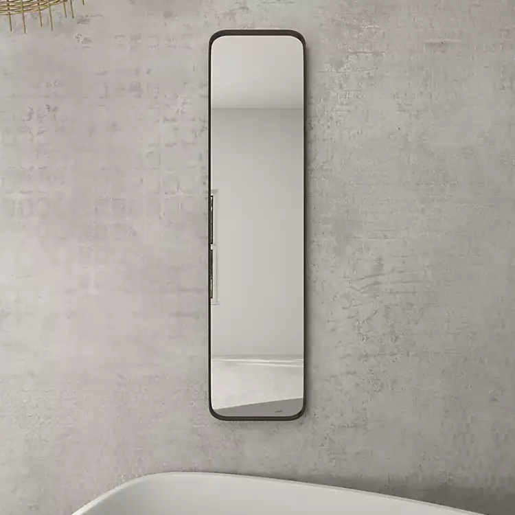 Kirklands Home Framed Mirrors|Rectangle Beveled Wall Mirror Black