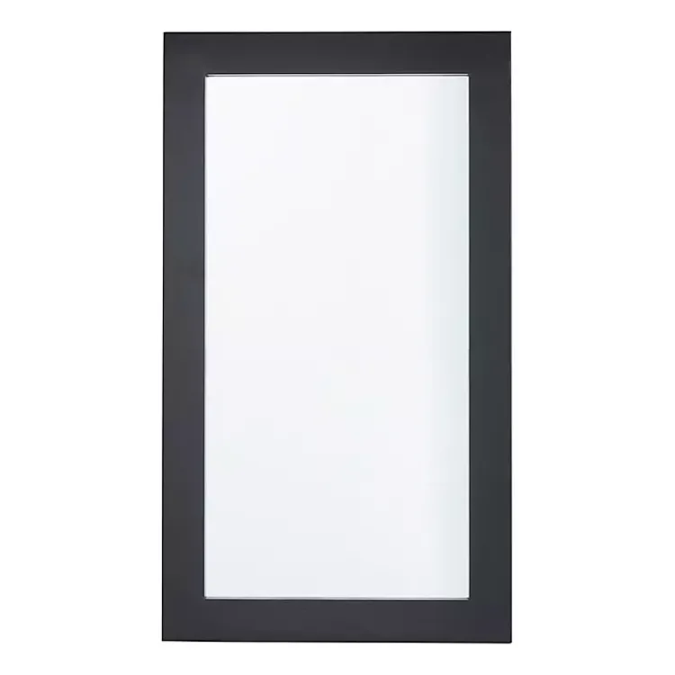 Kirklands Home Framed Mirrors|Black Rectangular Wood Wall Mirror, 24x42 in.
