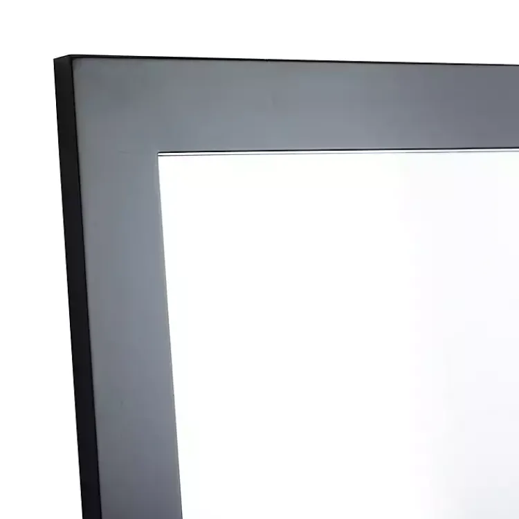 Kirklands Home Framed Mirrors|Black Rectangular Wood Wall Mirror, 24x42 in.