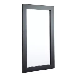 Kirklands Home Framed Mirrors|Black Rectangular Wood Wall Mirror, 24x42 in.