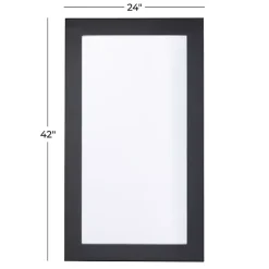 Kirklands Home Framed Mirrors|Black Rectangular Wood Wall Mirror, 24x42 in.