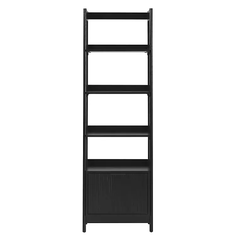 Kirklands Home Bookshelves|Reeded Wood Holmes Narrow Bookcase Black