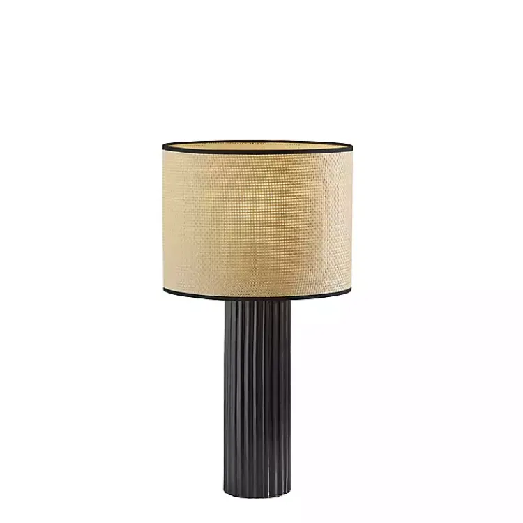 Kirklands Home Table Lamps|Black Ribbed Primrose Table Lamp