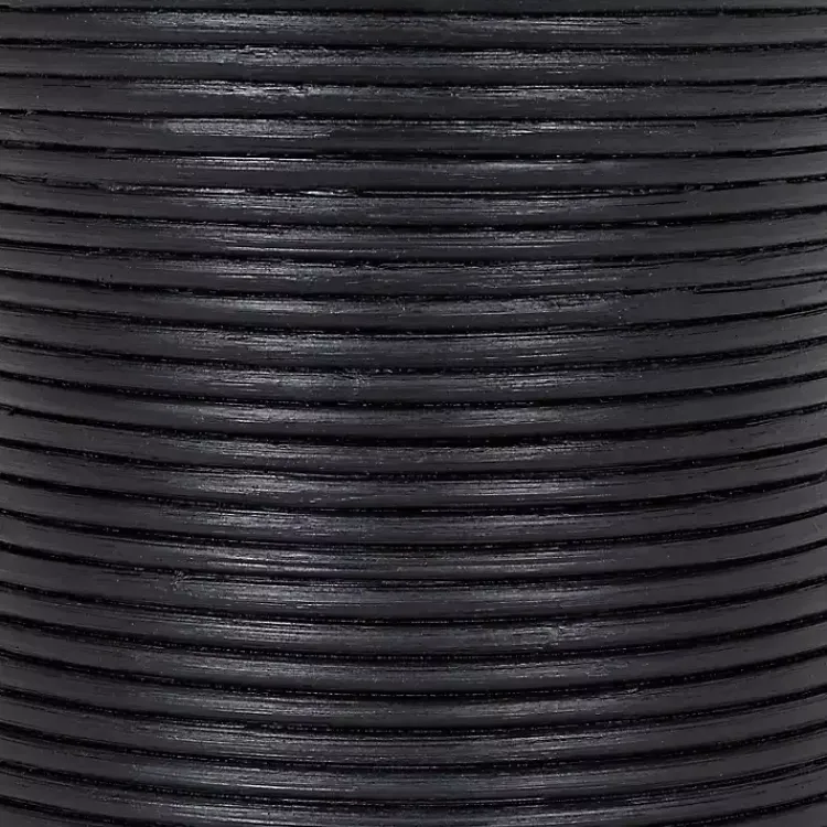 Kirklands Home Accent & End Tables|Ribbed Rattan Round Accent Table Black