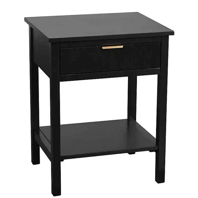 Kirklands Home Accent & End Tables|Ribbed Wood Colleen Accent Table Black