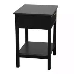 Kirklands Home Accent & End Tables|Ribbed Wood Colleen Accent Table Black