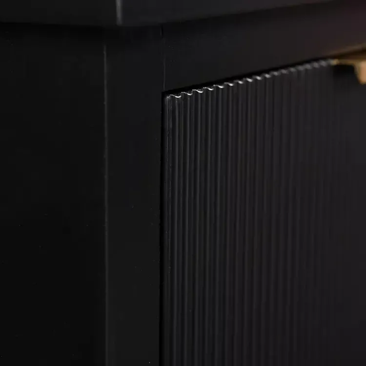 Kirklands Home Accent & End Tables|Ribbed Wood Colleen Accent Table Black