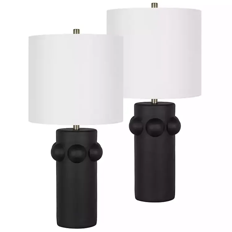 Kirklands Home Table Lamps|Black Robust Table Lamps, Set of 2 White
