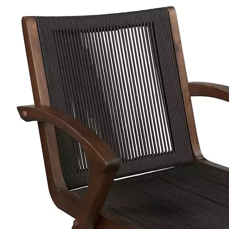 Kirklands Home Bar Stools & Counter Height Stools|Rope and Brown Wood Counter Stool Black