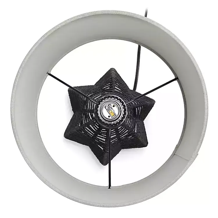 Kirklands Home Table Lamps|Black Rope Woven Table Lamp White