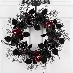 Hot Black Rose Halloween Wreath Halloween