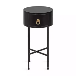 Kirklands Home Accent & End Tables|Round Decklyn Accent Table Black