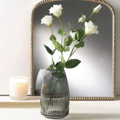 Clearance Round Ribbed Glass Vase Vases